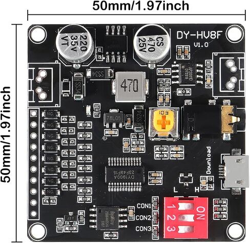 2PCS Voice Playback Module Board MP3 Music Player 20W 12V 24V High Power Sound Board UART I/O Trigger Amplifier Class D 64Mbit Flash Storage Mono 8ohm Support MP3 WAV for DIY Electronic Player in Saudi Arabia