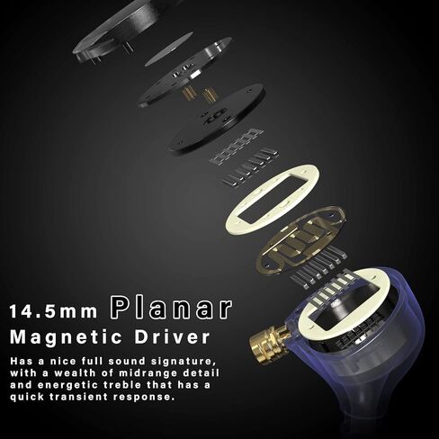 BASN MTPro in Ear Monitors, 14.5mm Planar HiFi IEM Headphones with CNC Process and 4-Core Litz OCC Single-Crystal Copper Cable for Musicians(Rich Black) in Saudi Arabia