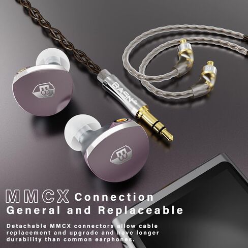 BASN MTPro in Ear Monitors, 14.5mm Planar HiFi IEM Headphones with CNC Process and 4-Core Litz OCC Single-Crystal Copper Cable for Musicians(Rich Black) in Saudi Arabia