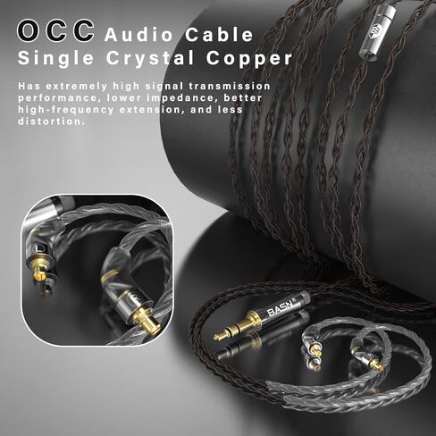 BASN MTPro in Ear Monitors, 14.5mm Planar HiFi IEM Headphones with CNC Process and 4-Core Litz OCC Single-Crystal Copper Cable for Musicians(Rich Black) in Saudi Arabia