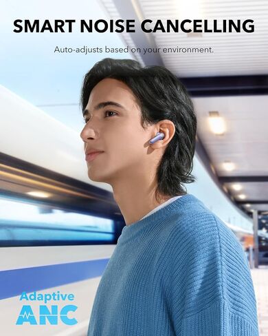 Soundcore P40i، سماعات أذن لاسلكية لإلغاء الضوضاء، إلغاء الضوضاء التكيفي مع البيئات، صوت جهير ثقيل، وقت تشغيل 60 ساعة، حافظة 2 في 1 وحامل هاتف، IPX5، شحن لاسلكي، بلوتوث 5.3 (متجدد) in Saudi Arabia