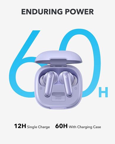 Soundcore P40i، سماعات أذن لاسلكية لإلغاء الضوضاء، إلغاء الضوضاء التكيفي مع البيئات، صوت جهير ثقيل، وقت تشغيل 60 ساعة، حافظة 2 في 1 وحامل هاتف، IPX5، شحن لاسلكي، بلوتوث 5.3 (متجدد) in Saudi Arabia