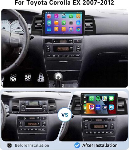 [8 CORE 2G+64G] Car Radio for Toyota Corolla EX 2007-2012 with Wireless Carplay/Android Auto, 9 Inch Android 13 IPS Touch Screen Car Stereo, Bluetooth, GPS Navi, WiFi, SWC, DSP+Backup Camera in Saudi Arabia