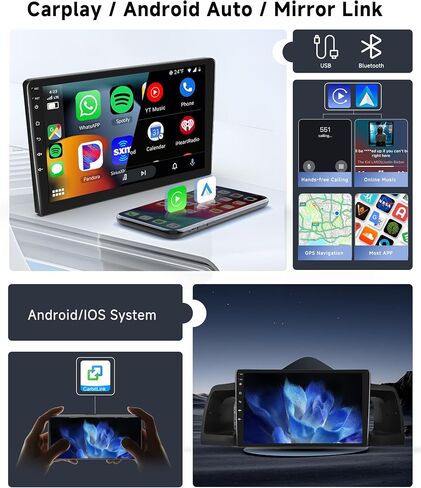 [8 CORE 2G+64G] Car Radio for Toyota Corolla EX 2007-2012 with Wireless Carplay/Android Auto, 9 Inch Android 13 IPS Touch Screen Car Stereo, Bluetooth, GPS Navi, WiFi, SWC, DSP+Backup Camera in Saudi Arabia