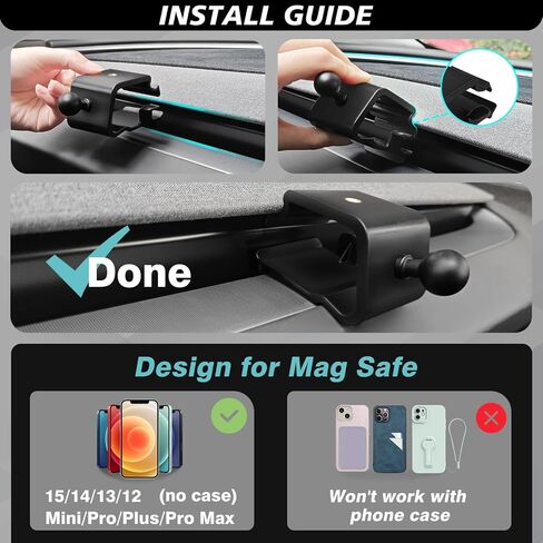 BestEvMod Dashboard Car 1/4 Screw Mount Phone Holder Tablet Mag Safe Compatible with 2024 Refreshed Tesla Model 3 Highland fits for All Phones & Android 360° Adjustable (17mm Ball Joint Only) in Saudi Arabia