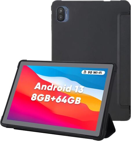تابلت 10 بوصة Android 13 Google Tablets للبالغين 8 جيجابايت (4+4) 64 جيجابايت 1 تيرابايت قابل للتوسيع، 10.1 كمبيوتر لوحي Android مع 5G WiFi 6 كمبيوتر لوحي 10+ بوصة، GMS Tablet IPS شاشة تعمل باللمس كاميرا مزدوجة حافظة معدنية in Kuwait
