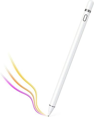 قلم لمس نشط قابل لإعادة الشحن متوافق مع أجهزة Apple iPad، وأقلام لمس لشاشات اللمس، ومصمم ذو نقاط دقيقة متوافق مع iPhone iPad Pro Air Mini والأجهزة اللوحية الأخرى (أبيض) in Saudi Arabia