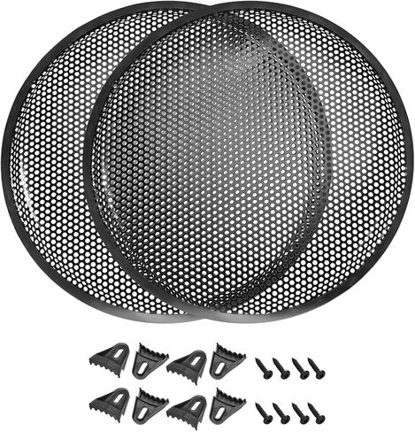 uxcell 2pcs 12" Speaker Waffle Grill Metal Mesh Subwoofer Guard Protector Cover with Clips,Screws in Saudi Arabia