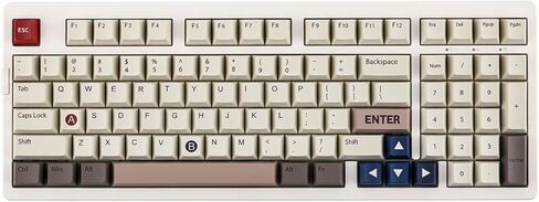EPOMAKER EK98 Wireless Gaming Keyboard, Tri-Mode Bluetooth/2.4Ghz/USB-C Wired Mechanical Keyboard, Hot Swappable Creamy Keyboard, RGB Backlit Custom Keyboard (White, Peach Lily Switch) in Saudi Arabia