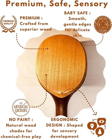 HippoToys Handmade wood rattle baby Montessori Wooden Rattles toy for Babies Toddlers, Boys & Girls Age 0-6 months baby, Safe, Premium Quality, ASTM, EN71.3 Certified Toys,Development & Early Learning in Saudi Arabia