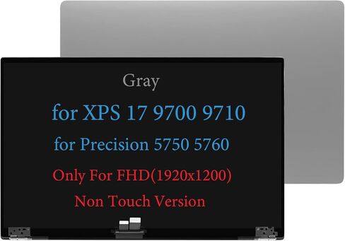 شاشة بديلة LCD مقاس 17.3 بوصة 3840x2400 UHD 4K لجهاز Dell XPS 17 9700 9710 P92F للدقة 5750 5760 7JXK8 07JXK8 TC03-TVD8G 0TVD8G TB02-TVD8G شاشة LCD بمفصلات علوية تعمل باللمس (فضي) in Kuwait