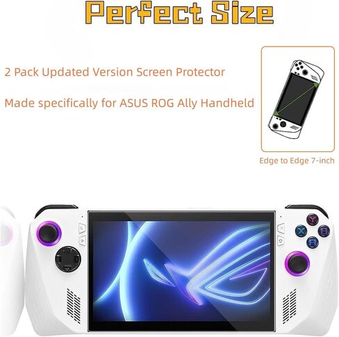 واقي شاشة من الزجاج المقسى متوافق مع ASUS ROG Ally مقاس 7 بوصات 2023، شفاف عالي الدقة مضاد للخدش، واقي شاشة من الزجاج المقسى in Kuwait