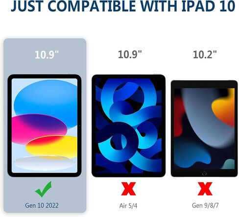 واقي شاشة Simpeak مكون من قطعتين متوافق مع iPad 10 Generation 10.9" 2022، واقي شاشة من الزجاج المقوى متوافق مع iPad 10th، سهل التركيب [9H صلب] [مضاد لبصمات الأصابع] [خالٍ من الفقاعات] in Saudi Arabia