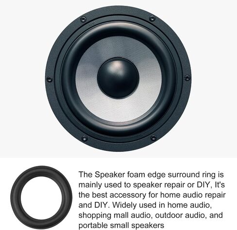 Speaker Foam Edge Surround Rings Rubber Perforated Subwoofer Rings Replacement Parts [for Repair or DIY Speaker Decoration] - 2.75 Inch/Black / 4 Pack in Saudi Arabia