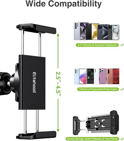 حامل هاتف مغناطيسي من Elitehood Gym، حامل هاتف مغناطيسي يدور 360 درجة لصالة الألعاب الرياضية، حامل هاتف بقاعدة مغناطيسية شديدة التحمل متصل بسطح الحديد، متوافق مع جميع الهواتف المحمولة in Kuwait