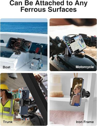 حامل هاتف مغناطيسي من Elitehood Gym، حامل هاتف مغناطيسي يدور 360 درجة لصالة الألعاب الرياضية، حامل هاتف بقاعدة مغناطيسية شديدة التحمل متصل بسطح الحديد، متوافق مع جميع الهواتف المحمولة in Kuwait