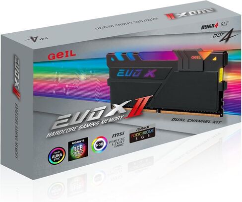 ذاكرة الوصول العشوائي GeIL EVO X II DDR4، 16 جيجابايت (8 جيجابايت × 2) 3600 ميجاهرتز 1.35 فولت XMP2.0، متوافقة مع Intel/AMD، ذاكرة سطح المكتب عالية السرعة DIMM طويلة، إنشاء محتوى للألعاب/الوسائط المتعددة/بث مباشر عالي الجودة in Kuwait