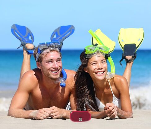 Altec Lansing Portable Bluetooth Speaker IP67 Waterproof Outdoor Speaker with 30-Foot Range and 6-Hour Battery Floating Shockproof Wireless Speaker for Beach, Shower, Home and Car (Red) in Saudi Arabia