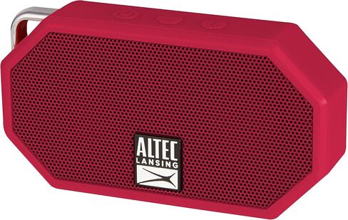 Altec Lansing Portable Bluetooth Speaker IP67 Waterproof Outdoor Speaker with 30-Foot Range and 6-Hour Battery Floating Shockproof Wireless Speaker for Beach, Shower, Home and Car (Red) in Saudi Arabia