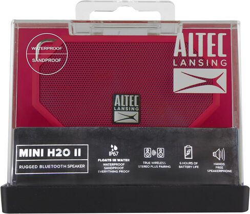 Altec Lansing Portable Bluetooth Speaker IP67 Waterproof Outdoor Speaker with 30-Foot Range and 6-Hour Battery Floating Shockproof Wireless Speaker for Beach, Shower, Home and Car (Red) in Saudi Arabia