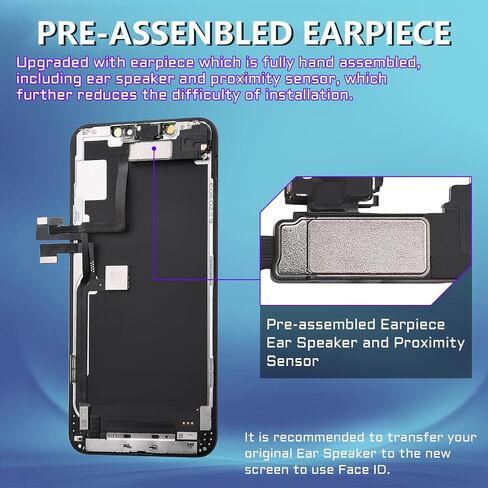 [OLED for iPhone 11 PRO MAX Screen Replacement with Front Speaker Proximity Sensor Repair OLED 3D Touch 6.5" Display Digitizer Full Assembly Fix Tools Kit 11promax Glass A2218 A2220 A2161 in Saudi Arabia