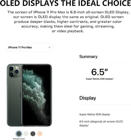 [OLED for iPhone 11 PRO MAX Screen Replacement with Front Speaker Proximity Sensor Repair OLED 3D Touch 6.5" Display Digitizer Full Assembly Fix Tools Kit 11promax Glass A2218 A2220 A2161 in Saudi Arabia