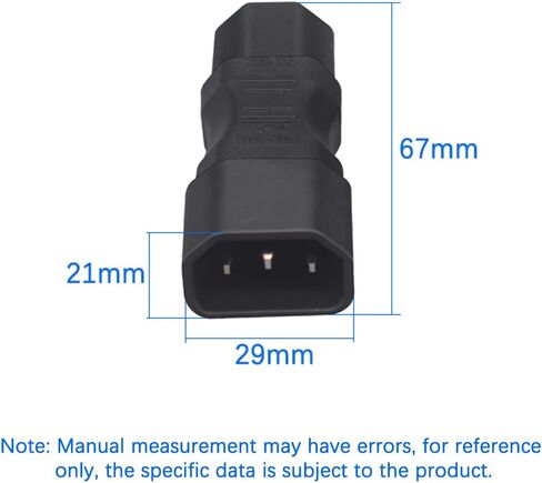 2 حزمة C13 إلى C14 محول، IEC320 C14 إلى C13 محول التيار المتردد ذكر أنثى، مستقيم IEC أنثى غلاية الطاقة الكمبيوتر المضيف الرصاص محول التيار المتردد الجدار، 10A 250V in Saudi Arabia
