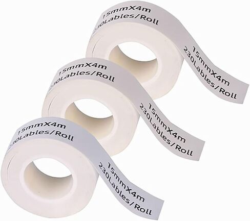2 Rolls Label Tapes Compatible for Phomemo D35 Label Maker Thermal Sticker Labels 0.59"x13ft (15mmx4m) Transparent Paper for Home School (Transparent, 15mm*4m+2R) in Saudi Arabia