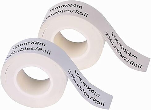 2 Rolls Label Tapes Compatible for Phomemo D35 Label Maker Thermal Sticker Labels 0.59"x13ft (15mmx4m) Transparent Paper for Home School (Transparent, 15mm*4m+2R) in Saudi Arabia