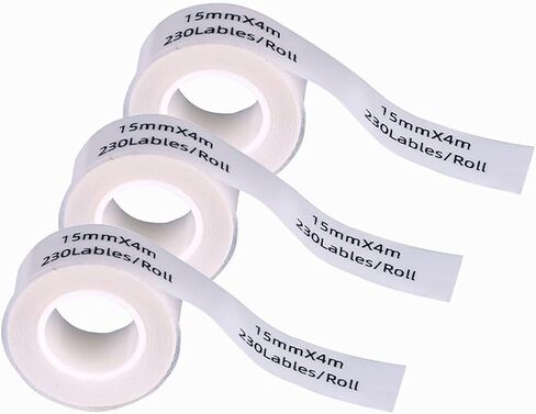 2 Rolls Label Tapes Compatible for Phomemo D35 Label Maker Thermal Sticker Labels 0.59"x13ft (15mmx4m) Transparent Paper for Home School (Transparent, 15mm*4m+2R) in Saudi Arabia