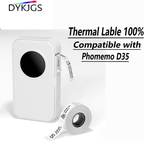 2 Rolls Label Tapes Compatible for Phomemo D35 Label Maker Thermal Sticker Labels 0.59"x13ft (15mmx4m) Transparent Paper for Home School (Transparent, 15mm*4m+2R) in Saudi Arabia