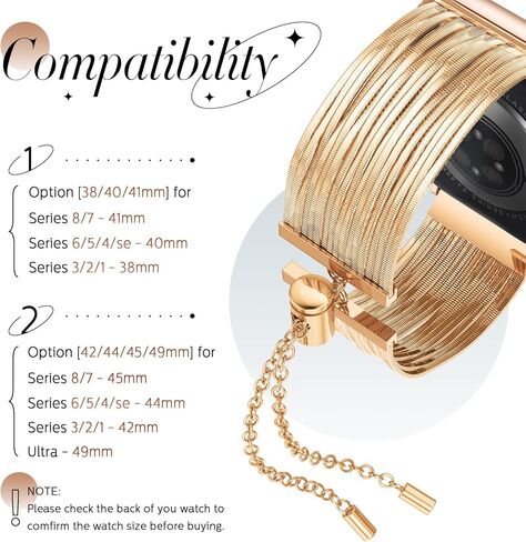 شريط شرابة من الفولاذ المقاوم للصدأ من Goton لأشرطة ساعة Apple 38 مم 40 مم 41 مم 42 مم 44 مم 45 مم 49 مم للنساء، حزام بديل لسلسلة iWatch الأنيقة مصمم لسلسلة iWatch Ultra SE 9 8 7 6 5 4 3 2 1 in Kuwait