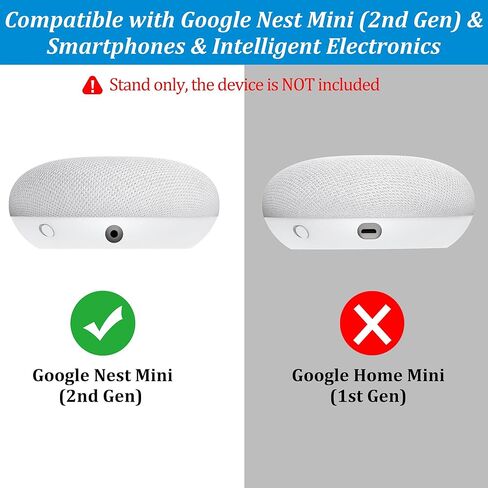 حامل شحن PlusAcc لجهاز Google Nest Mini مع منافذ شحن USB-C وUSB-A، وقاعدة حامل طاولة لشحن الهواتف المحمولة وسماعات الأذن، وقاعدة غير قابلة للانزلاق (أبيض) in Kuwait