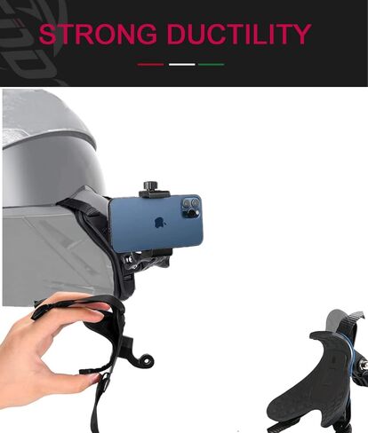 حامل خوذة الهاتف لهاتف iPhone 14 Pro Max 13 12 11 10، حزام الذقن لخوذة الدراجة النارية لـ GoPro Hero 11/10/9/8/7/(2018)/6/5 أسود، DJI Osmo Action 3/2، Insta360 ONE R، و اكثر in Kuwait