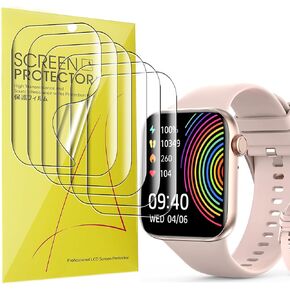 Compatible for TaiSounds Smartwatch Screen Protector, Lamshaw Full Coverage TPU Clear Film Compatible for TaiSounds L51/HTTWCOD L51/AcclaFit L51 Smartwatch (TPU-6 Pack)