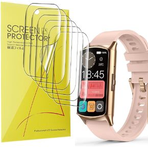Compatible for EGQINR Smartwatch Screen Protector, Lamsahw Full Coverage TPU Clear Film Compatible for EGQINR H31/MKYOPT H31 Smartwatch Fitness Trackers-1.58"" (TPU-6 Pack)