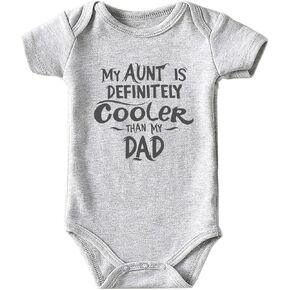 Aunt Is Cooler Than My Dad Funny Baby Clothes Bodysuit Auntie Baby Clothes Boy Outfit