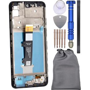 Complete Screen Display Touch Replacement with Screen Frame for Motorola Moto E30 XT2158-6 Black 6.5"