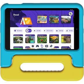 Nokia T10 Kids Edition | Included Case | Android 12 | 8-Inch Screen | Tablet | US Version | 4/64GB | 8MP Camera | Yellow/Cyan