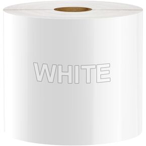 Premium Vinyl Label Tape, White, 4" x 150' for DuraLabel, LabelTac, VnM SignMaker, SafetyPro, Viscom and Others