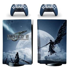Decal Moments PS5 Standard Disc Console Controllers Full Body Vinyl Skin Sticker Decals for Playstation 5 Console and Controllers FF Cloud