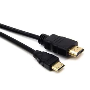 Mini HDMI to HDMI Adapter Cable, HD Flat Panel, DSLR Camera Cable, 10.2Gbps High Speed, 4K@30Hz, 1080p, Ethernet Ready, 6Ft, Black, 1-Pack