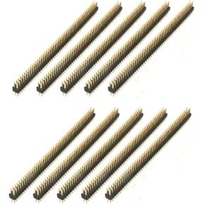 10 PCS 50 Way Double Row Straight Pin Male Header Strip 1.27mm Pitch