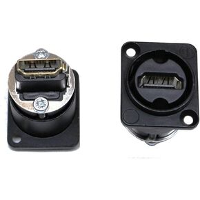 (2) Genuine NEUTRIK NAHDMI-W-B HDMI 1.3 D Series Feed-Thru Panel Mt Adapter Black