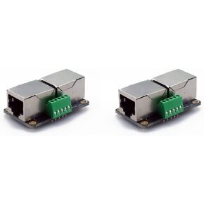 2PCS RJ45 8P8C Female to RJ45 8P8C Female Pass Through Adapter Breakout Board with Screw Terminals