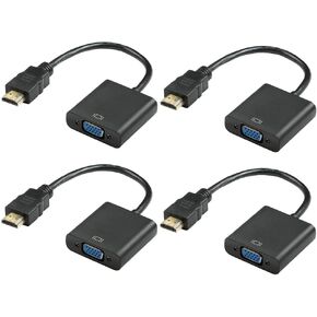 HDMI to VGA, Gold-Plated HDMI to VGA Adapter with 3.5mm Audio Port(Male to Female) for Computer, Desktop, Laptop, PC, Monitor, Projector, HDTV, Chromebook, Raspberry Pi, Roku, Xbox