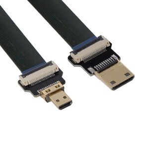 تشينيانغ CYFPV مايكرو HDMI إلى ميني HDMI تمديد FPC كابل مسطح 1080P 90 درجة أسفل الزاوية 0.5 متر