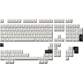 مجموعة أغطية مفاتيح DROP DCX باللون الأسود على الأبيض، Doubleshot ABS، لوحة مفاتيح طراز Cherry MX متوافقة مع 60%، 65%، 75%، TKL، WKL، الحجم الكامل، 1800 تخطيط والمزيد (أسود على أبيض) in Kuwait