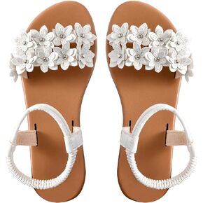 شبشب نسائي مسطح من Floerns بأشرطة كاحل مطاطية مزهّرة للصيف والشاطئ in Saudi Arabia