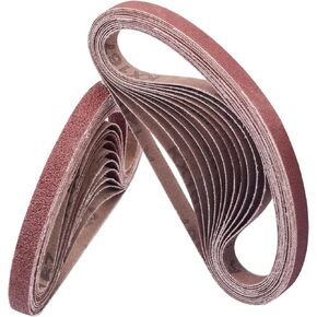 24 PCS 1/2 x 18 Inch Sanding Belts, Assortment of 40 80 120 150 240 400 Grit, Aluminum Oxide Belt Sander Belts for Woodworking Sandpaper